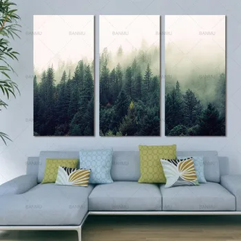 Arte de parede floresta cartazes Imagem paisagem tela e imprime a decoração home de pintura, arte de impressão sobre tela, sem moldura