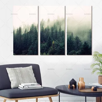 Arte de parede floresta cartazes Imagem paisagem tela e imprime a decoração home de pintura, arte de impressão sobre tela, sem moldura