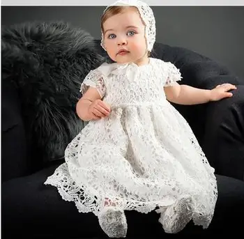 Europeus e Americanos Estendido Batismal Extra Batismo Vestido de Bebê Vestido de Festa de Menina Vestido de Vestidos Para Navidad De Bebes