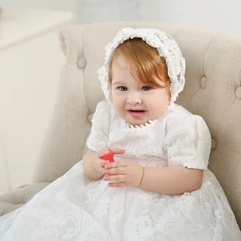 Europeus e Americanos Estendido Batismal Extra Batismo Vestido de Bebê Vestido de Festa de Menina Vestido de Vestidos Para Navidad De Bebes