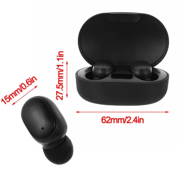 A6L TWS Fone de ouvido Bluetooth BT5.0 DIODO emissor de luz para Redmi Airdots Botão de Controlo Impermeável Fone de ouvido com Cancelamento de Ruído PK i7s A6S E6S