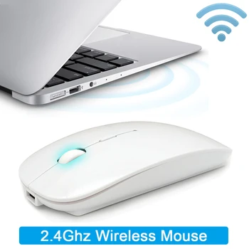 Bluetooth Silêncio Mouse sem Fio Recarregável Built-in Bateria de 2,4 Ghz USB do Computador Mause para PC Portátil