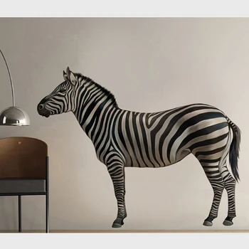 3D Realista Zebra Decorativos, Adesivos de Parede Criativas de Decoração Para Sala de estar, Quarto de Crianças, Quarto de Arte Mural de Parede Decal Adesivo