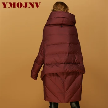 YMOJNV 2019 inverno pato para baixo do casaco irregular casaco parkas casaco quente de moda feminina manto design de estilo de roupas casaco de penas