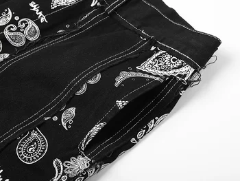 Homens Vintage Padrão De Impressão Em Linha Reta Calças Jeans Masculina Irregular De Design De Streetwear Hip Hop De Jeans, Calças