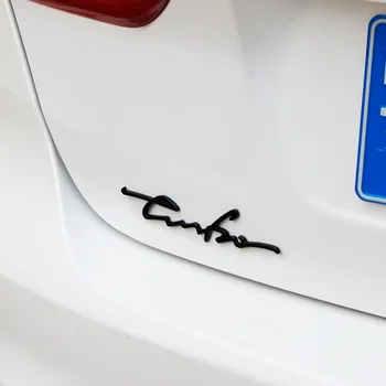 Manuscrito Letras Turbo Emblema Emblema de Carro Estilo de Montagem Adesivo Fender Lado da Marca para a BMW-Benz, Audi VW Toyoto Honda, Mazda