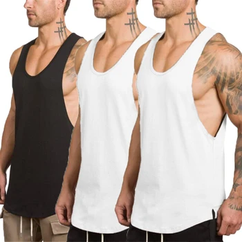 3 pack Sólido Musculação Tops Homens Treino de Ginásio de Fitness sem mangas de camisa Masculina do Verão do Algodão da Moda Casual Singlet Colete