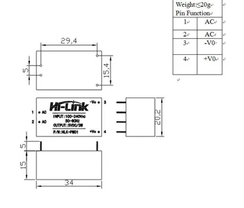 Frete grátis 2pcs/monte AC-DC 220V para 5V 600mA mini fonte de alimentação do módulo de IOT casa inteligente HLK-PM01