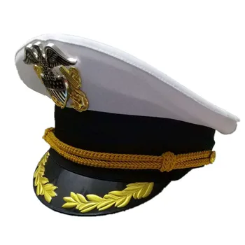 Nobre dos EUA, Militares da Marinha Chapéu Branco Americano Oficial do Exército Cap Para Cosplay Emblema da Águia de Halloween Presente de Natal