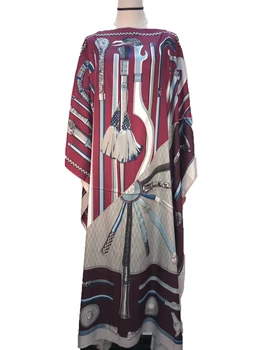 Plus size moda Kaftan impresso Boêmio Impresso Soltas de Praia Vestidos de Dashiki Africana solta Abaya Veste roupas Africanas roupas