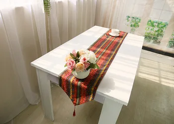 1pcs Clássico exóticas Corredor da Tabela bandeira roupa de cama de Algodão Toalha de mesa para a sala de casa Decoração do Casamento Pastoral Sudeste da Ásia estilo