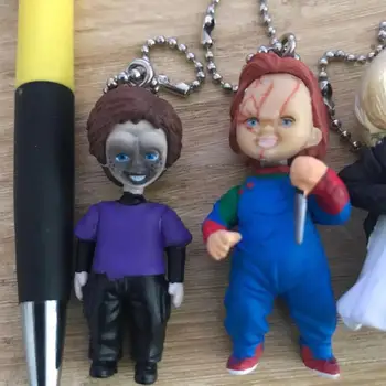 5cm 6pcs 5pcs Chave da cadeia de Chucky Tiffany Glen Figura de Ação do Brinquedo de Terror do dia das bruxas