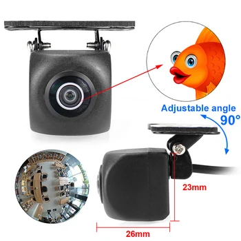 HD 170 Graus CCD Lente olho de peixe Reverso do Carro de Cópia de segurança da Câmara da Vista Traseira vista Frontal Vista Lateral do CCTV Câmera de Estacionamento de Veículos