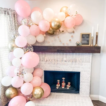 Balão Garland Arco Kit-de-Rosa de Ouro Branco Látex Balões de ar a festa de noivado de balões chá de bebê festa de aniversário, decoração de suprimentos