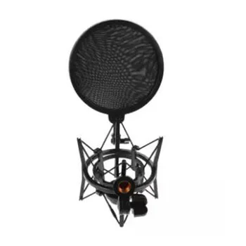 Microfone profissional Mic Choque de Montagem com Pop Escudo Articular Cabeça Telescópica de Altura Microfone Suporte Suporte Suporte