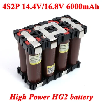 Liitokala 18650 HG2 2S 3S 4S 5S 6S 8S 6000mAh 20A 7.4 V 12,6 V para 25,2 V 29.6 V 3000mAh para chave de Fenda baterias de solda bateria