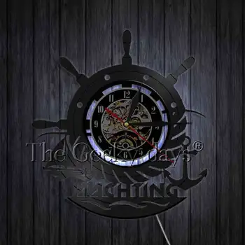 Vela de Arte Decorativa de Parede Relógio de Iatismo Navio Roda de Âncora de Parede em 3D Relógios Paisagem Decorativa Marinheiros Relógio de Parede Decoração