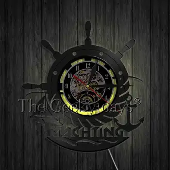 Vela de Arte Decorativa de Parede Relógio de Iatismo Navio Roda de Âncora de Parede em 3D Relógios Paisagem Decorativa Marinheiros Relógio de Parede Decoração