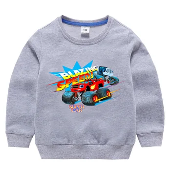 Blaze e o monstro máquina de aniversário de roupas para Crianças camisola de 2019 outono de crianças roupas de moletom infantil de crianças hoodies