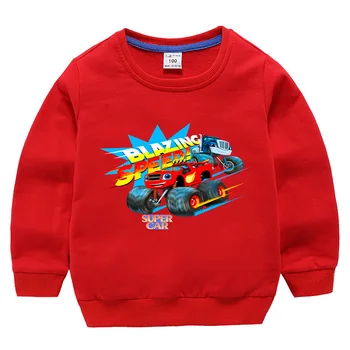 Blaze e o monstro máquina de aniversário de roupas para Crianças camisola de 2019 outono de crianças roupas de moletom infantil de crianças hoodies