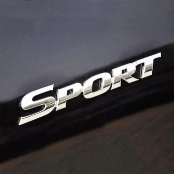 3D em Plástico Cromado Logotipo da Etiqueta do Carro ESPORTE Emblema Emblema Porta Decalque de Acessórios Auto para o Toyota Highlander BMW HONDA VW Estilo Carro
