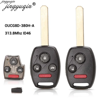 Jingyuqin 3/4 Botões Remoto Tecla para Honda OUCG8D-380H-UM 313.8 MHz Acordo Elemento CR-V HR-V de Controle do Carro ID46(7941)