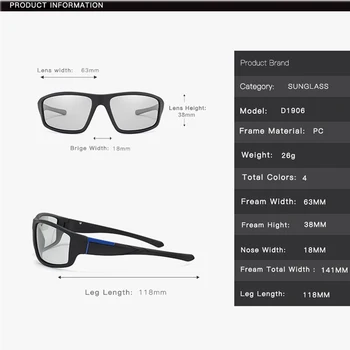 Novo Polarizada Fotossensíveis Óculos De Homens, Mulheres Camaleão Descoloração Óculos Masculino Controlador De Segurança Óculos De Lentes Sol Hombre