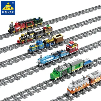 Urbano da Cidade de Comboio Modelo de Tijolos, de Blocos de Construção de Conjuntos Montados Ferroviária de Trens a Vapor Criador de Brinquedos Educativos para Crianças