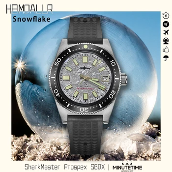 Heimdallr Automática DivingWatch Geada, Gelo Mostrador Luminoso 300m Impermeável de Safira, Aço Inoxidável Calendário Mergulhador Prospex SBDC073