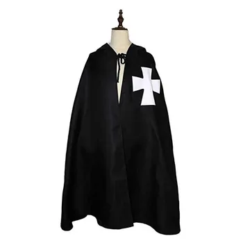 Adultos Halloween Traje Medieval Manto Cavaleiros Templários Manto Hospitaleira Túnica Cabo