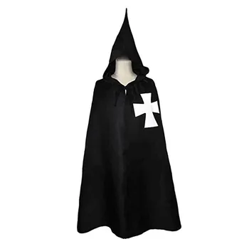 Adultos Halloween Traje Medieval Manto Cavaleiros Templários Manto Hospitaleira Túnica Cabo