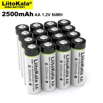 10pcs Original Liitokala 1,2 V AA 2500mAh pilhas Recarregáveis Ni-MH aa para a Temperatura de arma de controle remoto de rato de brinquedo as baterias