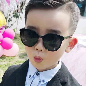 RBRARE Adorável Forma Redonda Criança Óculos de sol Candy Color Personalidade do Bebê de Anti-UV Street Beat Óculos Bonito Selvagens Forma Côncava