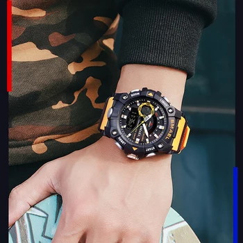 SMAEL Moda Mens Militar Relógios Desportivos de melhor Marca de Luxo de Quartzo Relógio à prova d'água Homens LED Digital relógio de Pulso Relógio Masculino