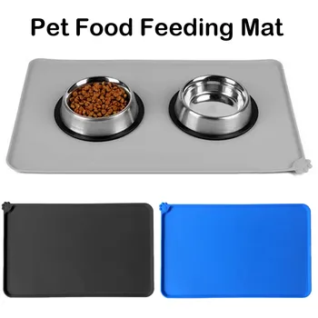 Behogar Impermeável Dobrável Anti-Derramamento de Silicone Macio de Pet Food de Alimentação da Esteira Placemat para Cães e Gatos Tigela Bandeja 47x30cm