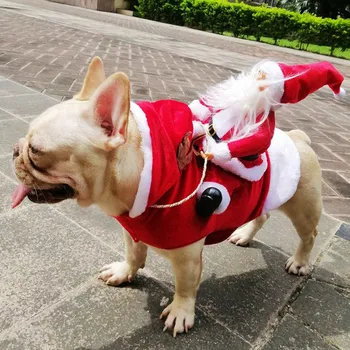 Cão de natal Trajes de Roupas Pet Santa Vestir o Casaco com a Coats para Cães Engraçado Bulldog francês Chihuahua Pug animal de Estimação e do Vestuário