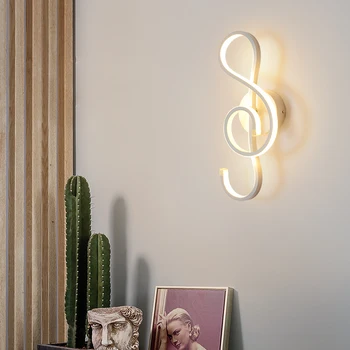 22W LED, lâmpada de parede do Quarto de cabeceira lâmpada de parede de música Clave de forma de interiores, decoração de quarto iluminações preto / branco WJ912