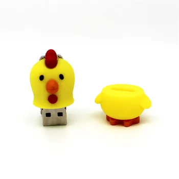 Da Galinha dos desenhos animados USB Flash Drive linda garota forma pen drive 4GB 8GB 16GB 32GB 64GB de memória stick pendrive disco de u Animal