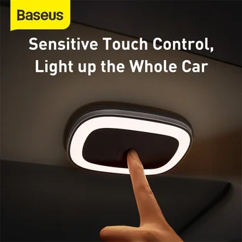 Baseus Magnético Noite, as luzes de LED Recarregável Lâmpada de Leitura de Controle de Toque 4000k protecção Ocular-Iluminação a Luz do Livro para Casa de Carro