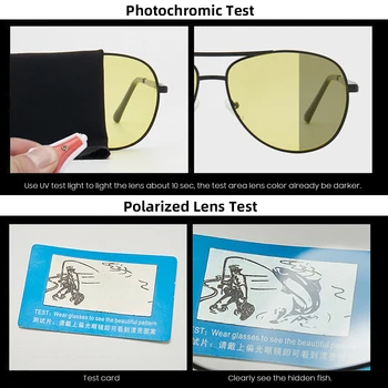 VIVIBEE Mudança de Cor dos Óculos de sol dos Homens Piloto de Condução Fotossensíveis Amarelo Polarizada Mulheres de Óculos de Sol da Aviação Dia e Visão Noturna