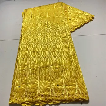 5 jardas do laço Suíço tecido 2020 mais recente pesado bordados de contas Africana tecidos de algodão Suíço em voile de renda populares de Dubai estilo 3L11231