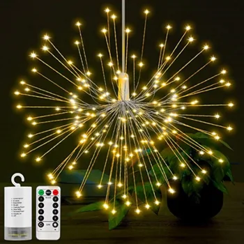 Festival de Suspensão Estrela Seqüência de Luzes DIY LED de Fadas 200 Leds de fogos de Artifício de Cobre Garland Luz Exterior Decoração de Natal Lâmpadas
