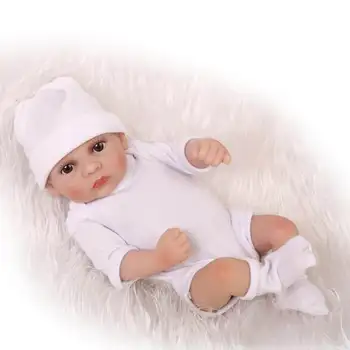 10 Polegadas 25cm Boneca Reborn Criança Menina Boneca cor-De-Rosa Coelho Vestido de Corpo Inteiro do Bebê de Silicone Suave Anatomicamente Correto