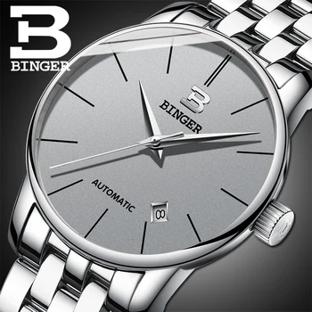 Suíça BINGER relógios de homens de marca de luxo de negócios Relógios de pulso Mecânico Automático Data relógio masculino B-5005-8 Relógio Masculino