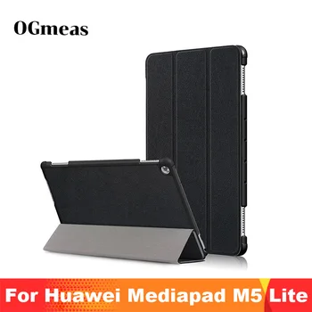 Para Huawei MediaPad M5 Lite Caso, 10 BAH2-W19/L09/W09 Ultra Slim Couro Pu Suporte Smart Cover para o Media Pad M5 Lite 10.1