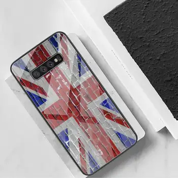 Reino unido bandeira Britânica UK Caso de Telefone de Vidro Temperado Para Samsung S20 Mais S7 S8 S9 S10 Plus Nota 8 9 10 Mais