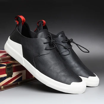 Estilo britânico de Baixo-Ajuda Homens Simples, Casual Sapatos Primavera, Outono, Período Homens Lazer Sapatos de Luxo Respirável Sapatos de Tênis