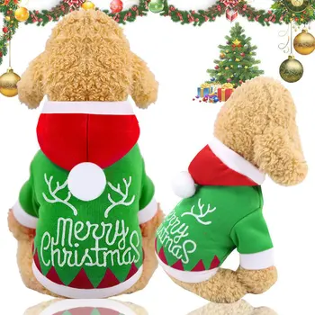 Cão de natal Roupas para Cães Casaco de Moletom de Natal Engraçado Traje de Inverno Quente Para o Cão Traje de Ano Novo de Roupa