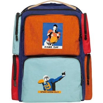 2020 novo original à prova de salpicos de oxford sacos de escola para adolescentes casual multi-bolsos e mochilas com bloco de cores (DIVERSÃO KIK STORE))