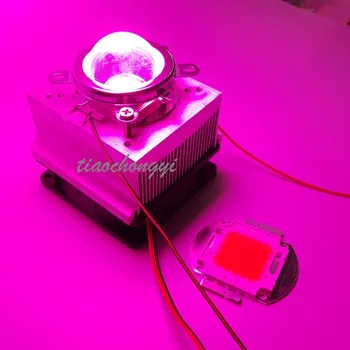 100W DIY led cresce a luz 380-840nm kit,chip+driver+dissipador do ventilador +60Degree lente